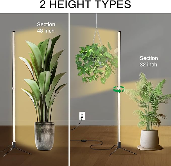 Atmel Standing Grow Lights for Indoor Plants with Timer, 3 Adjustable Modes Full Spectrum Plant Lights for Indoor Growing, 243LED Plant Grow Light for Flowering, Office, Indoor Garden