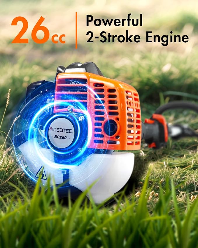 NEO-TEC 26CC Gas Pole Saw 6.9-9.5 FT Pole Chainsaw for Tree Trimming with 2.67 FT Extension Pole | 10" Chain Saw,90°Adjustable Head, Automatic Lubrication | Cuts Limbs Up to 8 Inches Thick