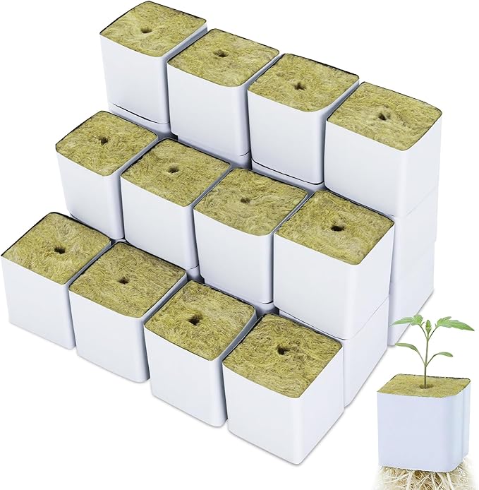 Rockwool Cubes 1.5 Inch – 24 Pack Premium Rock Wool Planting Cubes for Hydroponics, Seed Starting, Cloning & Cuttings, Grow Cubes for Hydroponic Growing