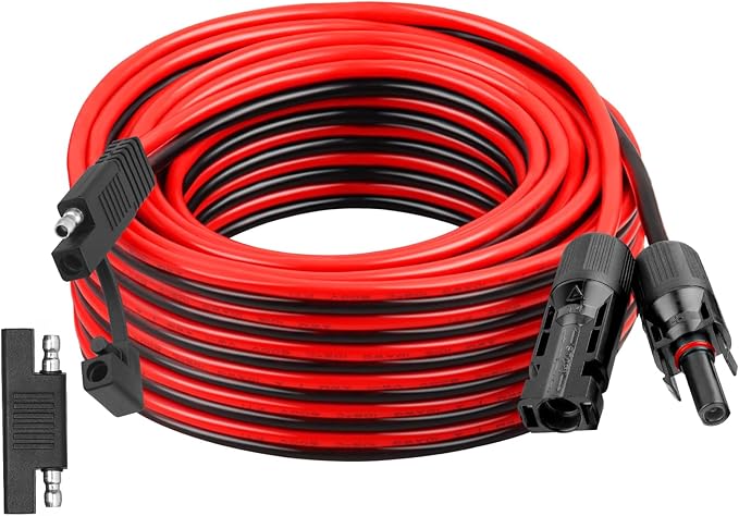 XRDS -RF 10AWG SAE to Solar Panel Connector Cable 35FT, Heavy-Duty Tinned Copper, Solar Extension Cable with SAE Polarity Reverse Adapter for Solar Power Systems and Battery Connections