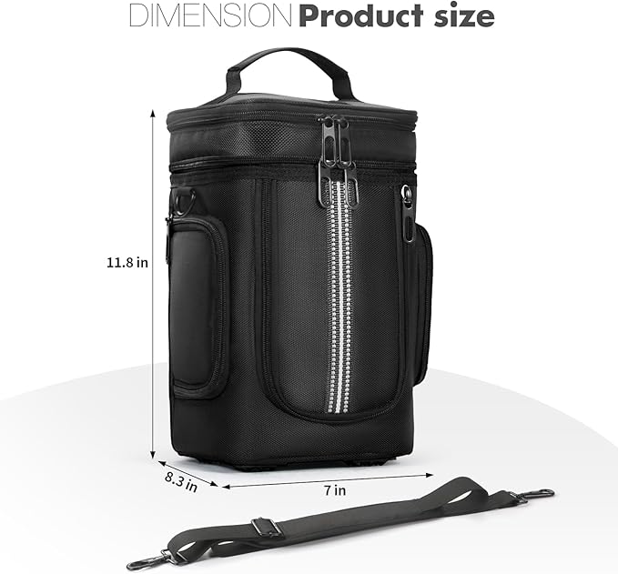 Travel Bag Compatible with Anker SOLIX C300, Padded Soft Case with Adjustable Shoulder Strap & Multi-Pocket Design, Protective Storage Bag for Camping & Travel Charging Accessories