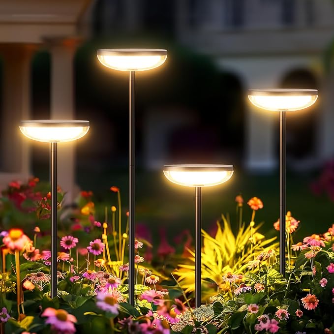 ELECLINK Solar Pathway Lights Outdoor, 2 Pack Tall Solar Garden Lights Outdoor Waterproof for Yard Flower Bed Patio Path Walkway Driveway Outside Decor Landscape Lighting