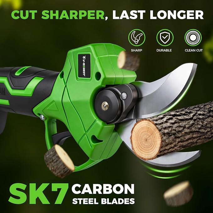 4-in-1 Electric Pole Saw & Pruning Shears, 6 Inch Pole Saws for Tree Trimming, Cordless Pruning Shears with Lightweight 15ft Extension Pole, 2 * 4.0Ah Battery Powered Pole Saw Pole Pruner for Garden