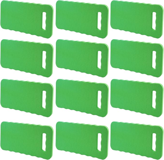 PINGEUI 12 Pack 15.7x7x0.78 Inches Green Garden Kneeling Pad, Thick Garden Kneeler Pad Kneeling Mat, Garden Knee Cushion for Gardening Floor Cleaning Yoga Exercise