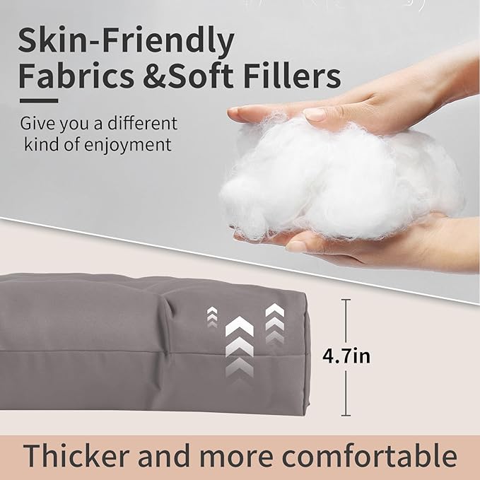 Adirondack Chair Cushion, High Back Patio Chair Cushions 48 x 19.7 x 4.7 Inch, Indoor/Outdoor Thickened Rocking Chair Cushion, Fade-Resistant & Waterproof (Grey, Set of 1)
