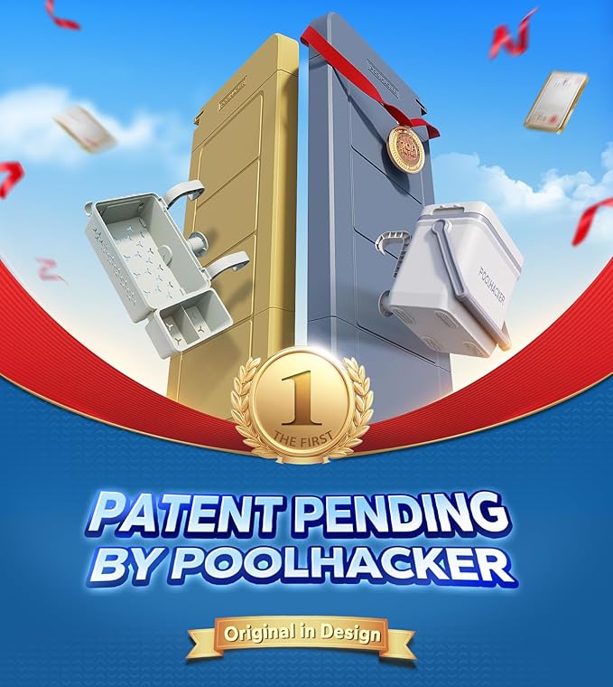 POOLHACKER Poolside Bar, [Original] Swim Up Bar Exclusively for Above-Ground Round Pools. Patio Poolside Table Smart Fold Easy Maintenance, Weather Resistant Stable Tabletop (Phantom Gray)