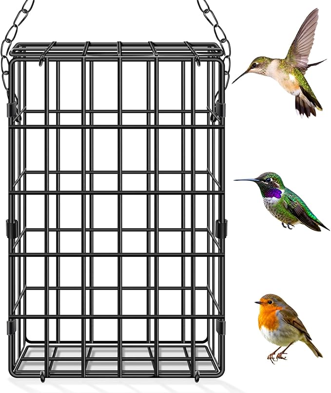 Reusable Metal Nest Material Holder, Metal Cage for Bird Nesting Supplies - Bird Nest Material Dispenser Holds Cotton, Twigs & Pet Fur (Capacity for 5 Bird Families)