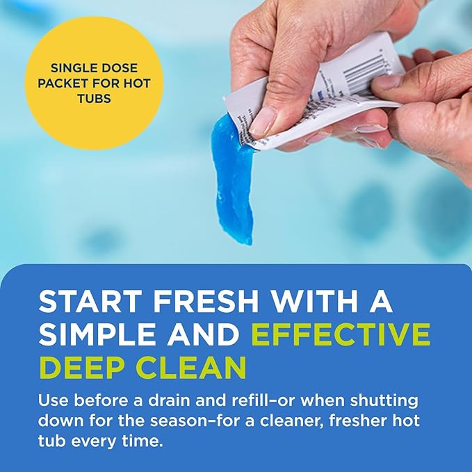 FROG Pipe & Jet Cleanser for Hot Tubs - Single Dose Deep Clean Purge Cleaner Packets for Clear Water - Prefilled for Hot Tubs to 600 Gallons - 2 Pack