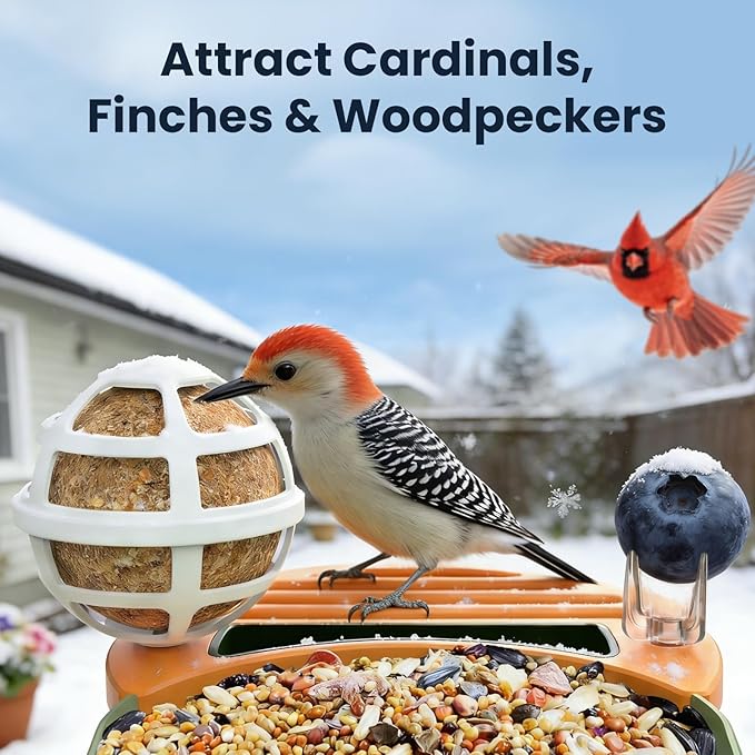 DIY Bird Feeder Add-Ons for Bird Feeder Camera, Including Suet Ball, Mini Hummingbird Feeder, Welcome Card, Must-Have Bird Feeder Accessories to Attract More Birds, Ideal Gift for Bird Lover