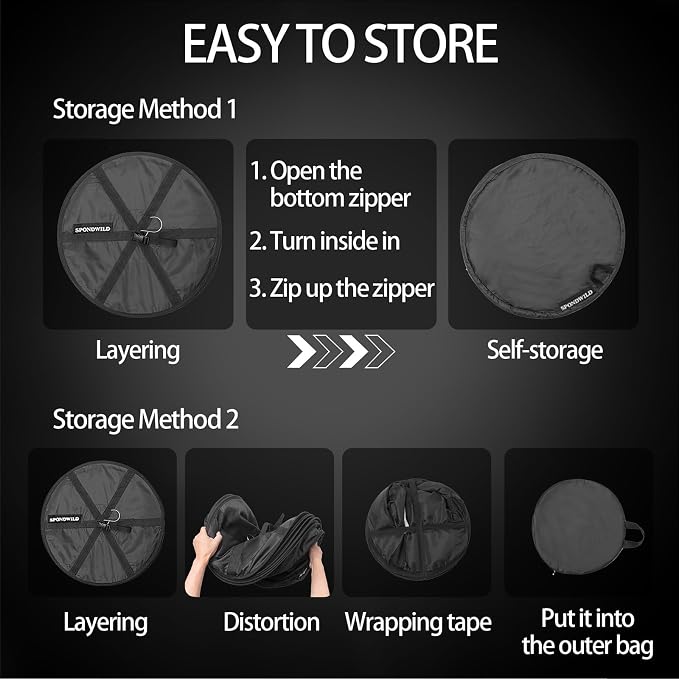 Herb Drying Hanging Mesh Rack - 1ft Diameter (D12xH29 inch) 4 Layer, Foldable Plant Drying Net with U-Shaped Zipper and Storage Pouch for Herbs, Plants, Flowers, Fruits, Food