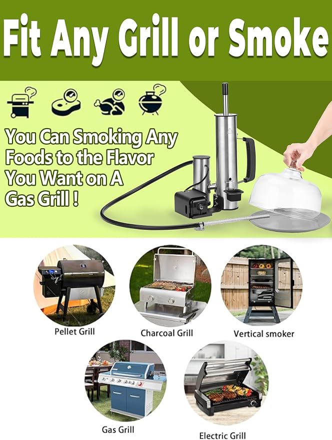 Advanced Smoke Tube for Pellet Smoker, Cold Smoker Generator for Gas Grilling, Cordless Electric Cold/Hot Smoker Generator, Bonus Magnetic Smoking Guide, Fits Any Grill - Perfect Gifts for Men/Fathers