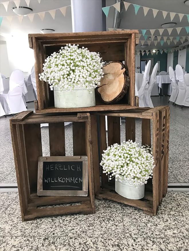 Baby's Breath Artificial Flowers Bulk 10 Pack (30pcs) Faux Baby Breath Plastic Flower Fake Gypsophila Flower Arrangement for Crafts Fake Flowers Bouquet for Wedding Centerpieces White Baby Breath