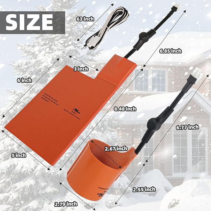 Cold Weather Kit for Generac- Battery Warmer Pad 7101 & Oil Heater Pad 7102,Battery and Oil Filter Heater Kit for Generac 9KW-22KW Air Cooled Standby Generators