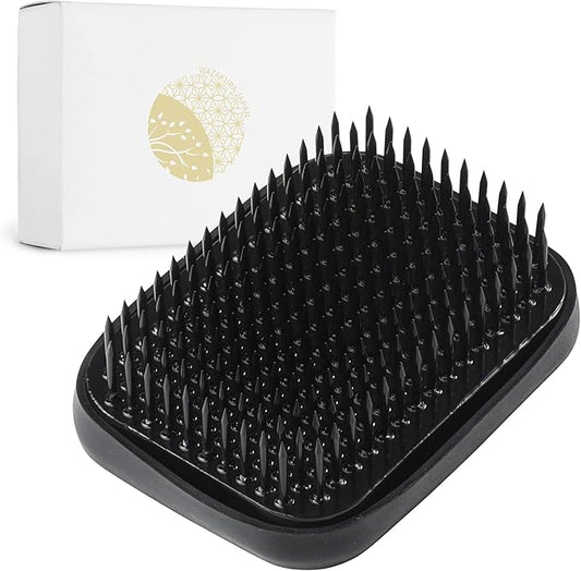 Wazakura Japanese Black Ikebana Kenzan Flower Holder Rectangular Square, Made in Japan Floral Arranging Pin Frog Tool - 2.6 in (68mm), Black