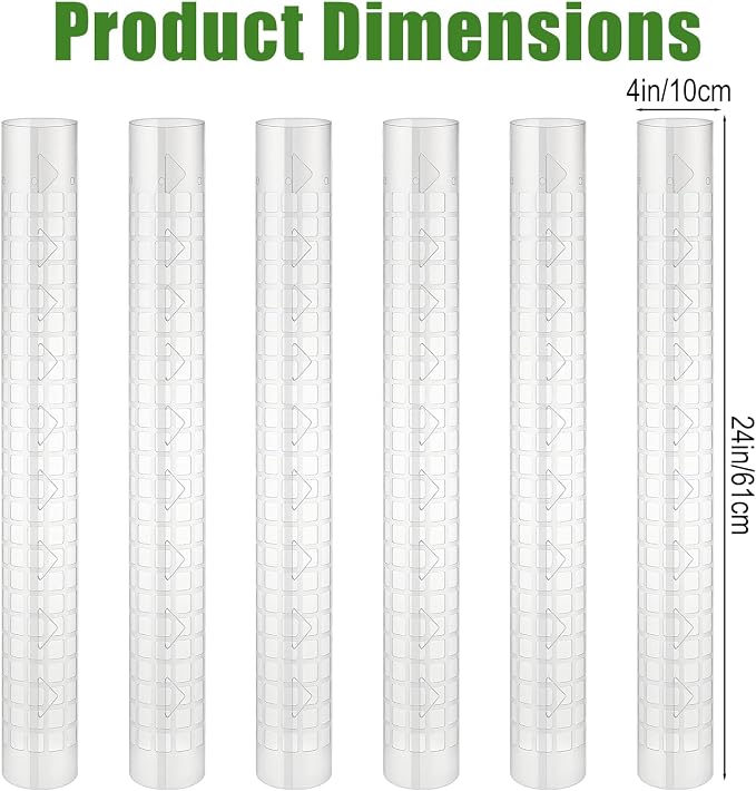 6 Pcs Plastic Moss Pole for Monstera 6×24'' Plant Poles for Climbing Plants Shaped Plant Support Indoor Use with Sphagnum Moss for Climbing Plants Work 24 Inch