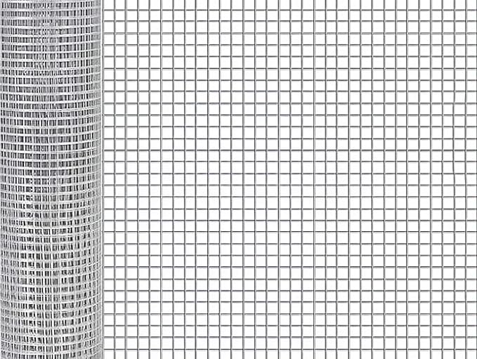 Hardware Cloth 48inx100ft 1/2 Inch Galvanized, Chicken Wire Fence Chicken Rabbit Snake cage Wire Fence Mesh Roll,Garden Plant Welded Metal Wire Fence,Poultry Animal Netting cage Screen.