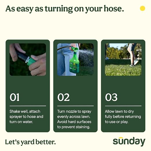 Sunday Weed & Green + Weed Warrior Weed Control Kit, Pre-Emergent & Post-Emergent Lawn Weed Killer + Weed & Grass Killer, Kills Dandelion, Crabgrass, Clover, Chickweed, (2) 32 oz with Sprayers