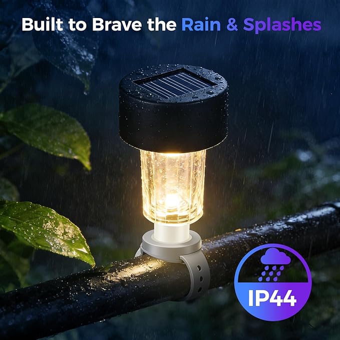 BITIWEND Solar Pool Lights for Above Ground Pools, Strap-on Pool Frame Lights with Adjustable Straps (Max 2.3"), Waterproof Dusk to Dawn Warm White LED Lights
