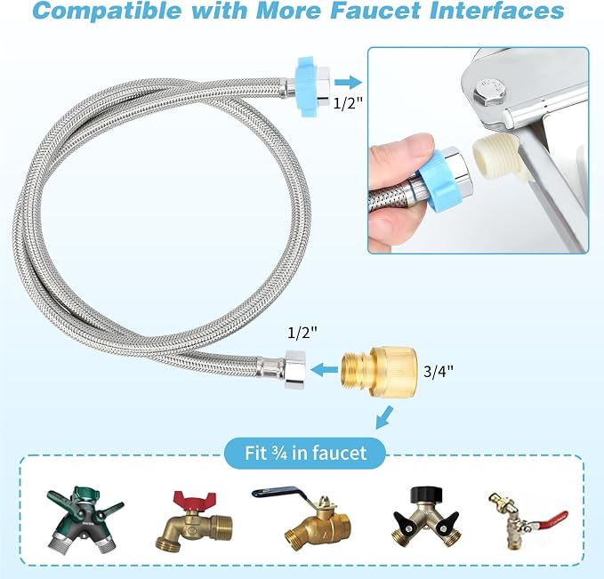 FHTONGE 304 Stainless Steel Automatic Water Dispenser with Drainage for Outdoor Big Dog, Large Auto Fill Dog Waterer Float Valves for Livestock Poultry Horse Cow Goat Pig Chicken Duck Rabbit Drinking