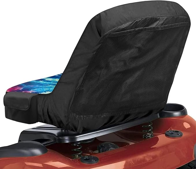 Tie Dye Riding Lawn Mower Seat Cover for Outdoor Easy to Install Seat Covers for Riding Lawn Mower Washable Agricultural and Industrial Vehicle Seats Covers Gift for Holiday