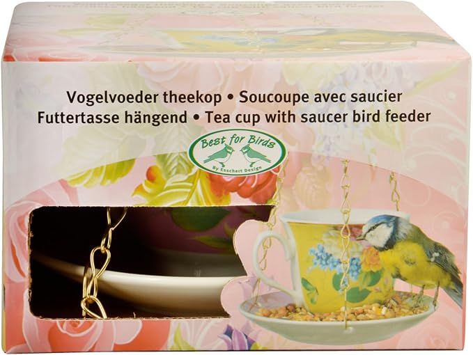 Esschert Design FB280 Hanging Teacup Feeder in Gift Box