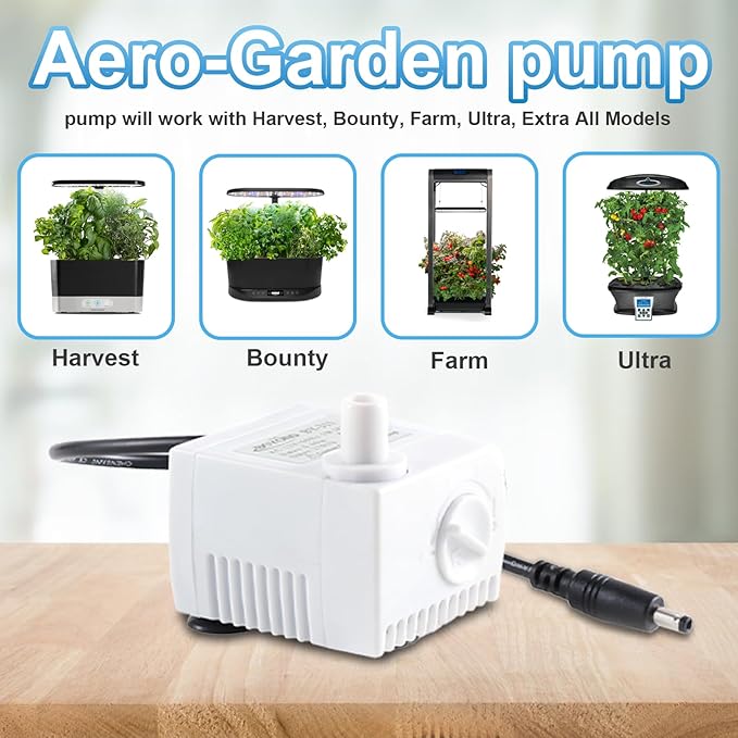 200623 Aero-Garden Pump with 20 Filters, Ultra Quiet Pump Fit for Harvest Elite, Bounty, Farm, Extra, Ultra Hydroponics System