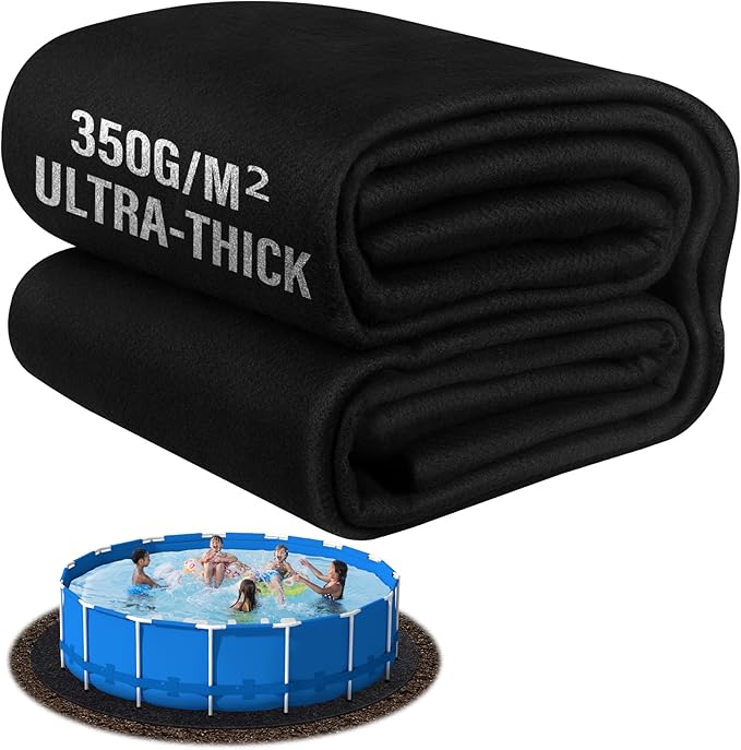 350G/M² Thicker 21FT Pool Liner Pad,Seamless Above Ground Pool Liner,Pre-Cut Heavy Duty Round Pool Liner Pad, Durable Geotextile Material,Puncture Protection,Extend Liner Life(Black)
