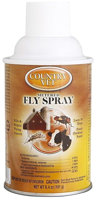 Country Vet Pack of 3 Metered Fly Spray 6.4 Ounce Cans