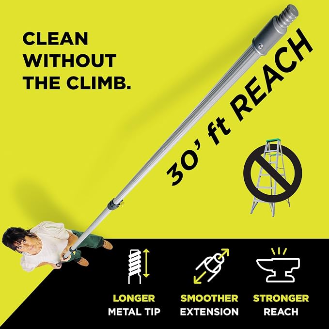 DOCA Telescoping Pole 6-24 Ft - Extension Pole for Cleaning, Feather Duster, Window Washing Kit, Paint Roller, Window Squeegee - High Reach Extendable Kit for Indoor & Outdoor - Pole Only