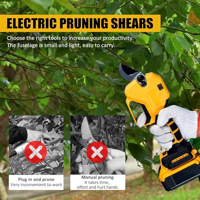 LINGYUE Electric Pruning Shears Compatible with Dewalt 20V Max Battery, Cordless Pruning Shears w/ 26,000RPM Brushless Motor,25mm(0.98 Inch) Cutting Diameter For Gardening Tree Branch (NO Battery)