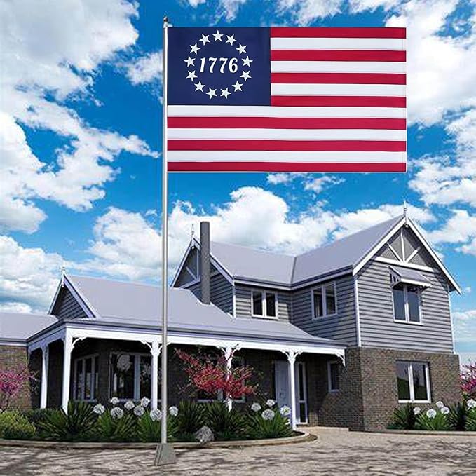 Embroidered 1776 Betsy Ross American Flag 3x5 Outdoor-13 Colonies Revolution USA Flags Heavy Duty Embroidered Stars Sewn Stripes With 2 Brass Grommets for Outside