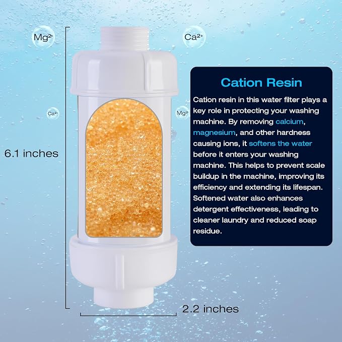 H&G Lifestyles Water Filter for Washing Machine,Water Softener | Anti-Scale Water Filtration,with 3/4" GHT Garden Hose Filter, Prevent Scale Build-up,for Water Heater Swamp Cooler,1PACK