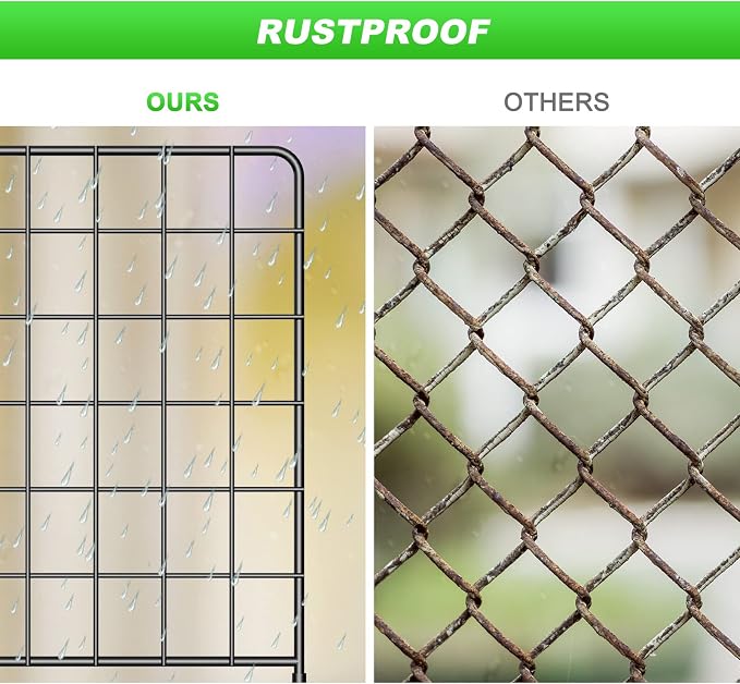 Decorative Garden Fence 19 Pack, 24in(H) x 20ft(L) Animal Barrier Fence, Rustproof Metal Fencing for Yard, Dog Rabbits Wire Section Garden Edging Border for Yard Patio Garden, Grid