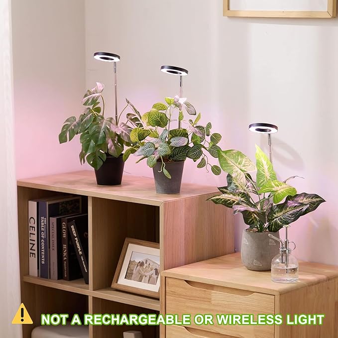 yadoker Plant Grow Light, LED Growing Light Full Spectrum for Indoor Plants,Height Adjustable, Automatic Timer, 5V Low Safe Voltage,Idea for Small Plant