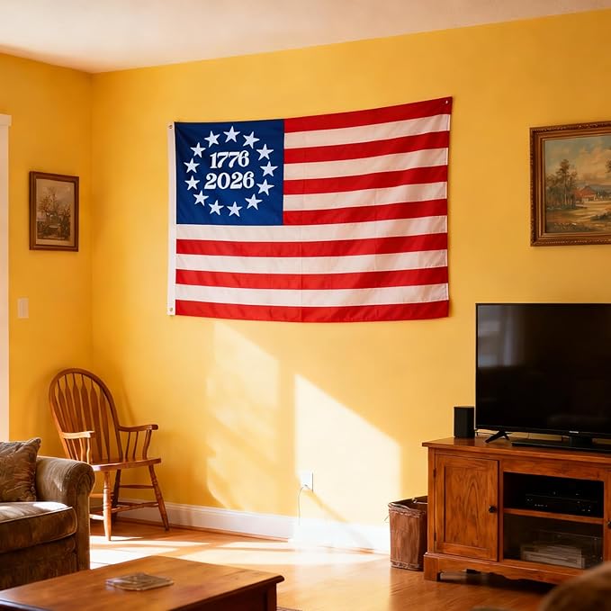 1776-2026 American Flag 3x5 FT for Outside Outdoor Heavy Duty, Anniversary USA Flag with Embroidered Stars,Sewn Stripes and 4-Row Stitching,All-Weather Durable Tear-Resistant UV-Resistant Indestructible Weatherproof Windproof High-Wind US National Flag...