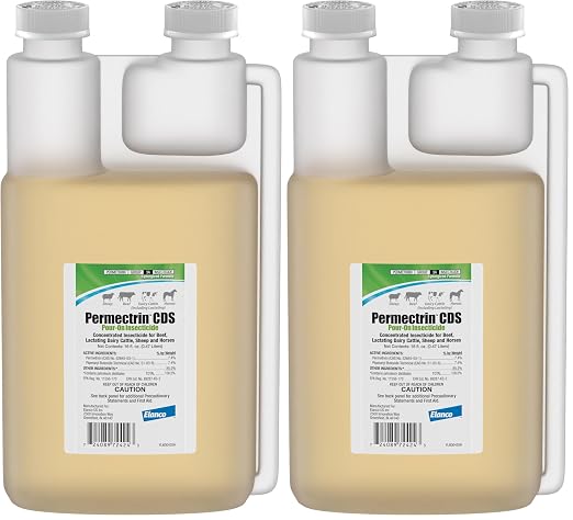 Permectrin CDS Pour-on Insecticide Pour-On & Premise Spray | Controls Flies, Lice & Ticks | 1 Pint Bottle (Pack of 2)