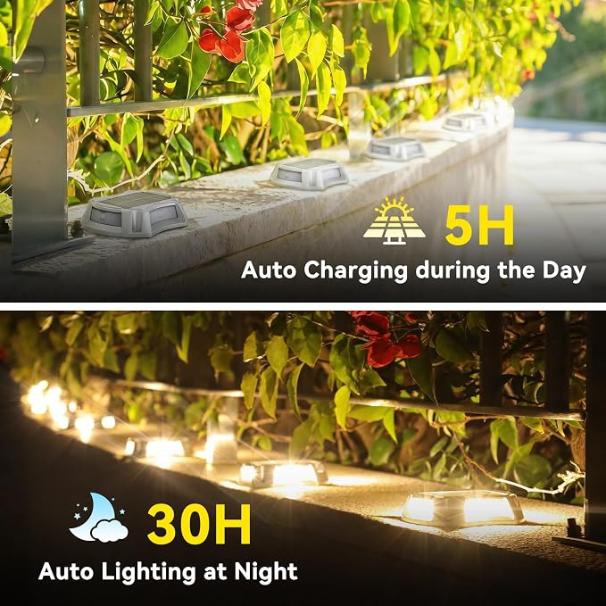 AGPTEK Remote Control Outdoor Solar Driveway Lights 12 Pack, RGB Multi-Colors & Modes Waterproof Color Changing Solar Powered Decorative Marker Security Lights for Garden, Deck, Dock, Step, Sidewalk
