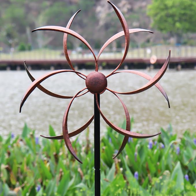 Wind Spinner Outdoor Metal Wind Sculptures for Yard and Garden | 360 Degrees, 63x13 inches