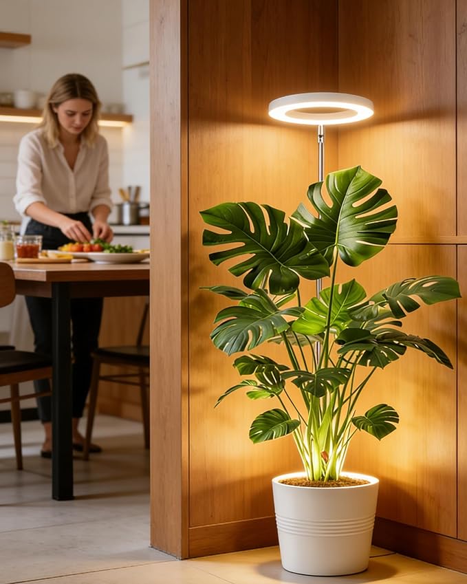 yadoker Plant Grow Light, LED Growing Light Full Spectrum for Indoor Plants,Height Adjustable, Automatic Timer, 5V Low Safe Voltage,Idea for Large Plant Light
