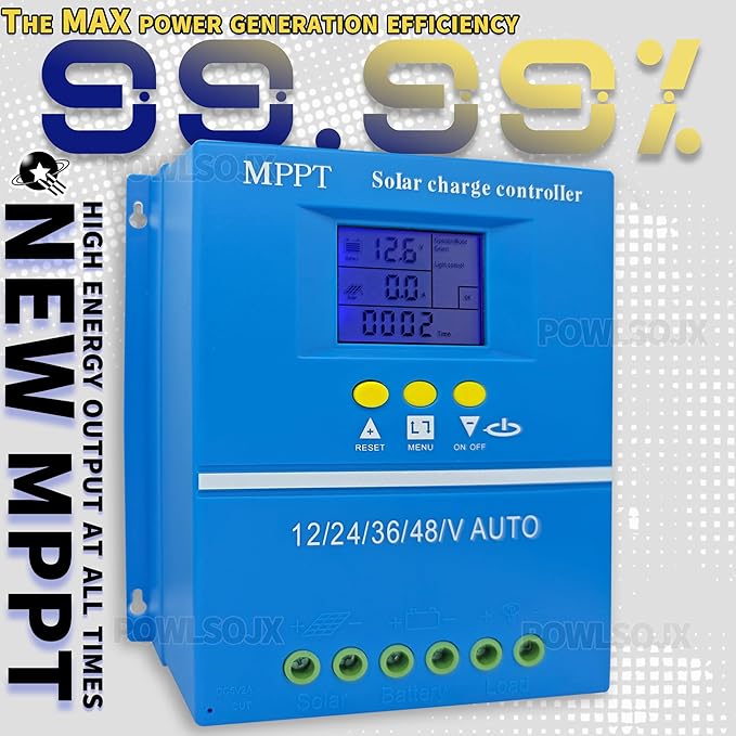 60A/80A/100A High-Efficiency MPPT Solar Charge Controller, Multi-Voltage Compatibility (12V/24V/36V/48V) and Intelligent Protection (80A)