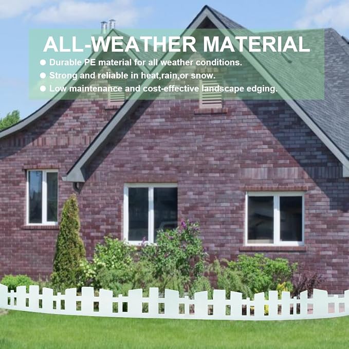 Garden Edging 33FT x 3.5~4.6IN Tall, Landscape Edging Borders with 60pcs Plastic Stakes,Arched Design Flexible Lawn Edging Border, No Digging Edge Fence DIY for Tree Flowerbeds Grass Yard