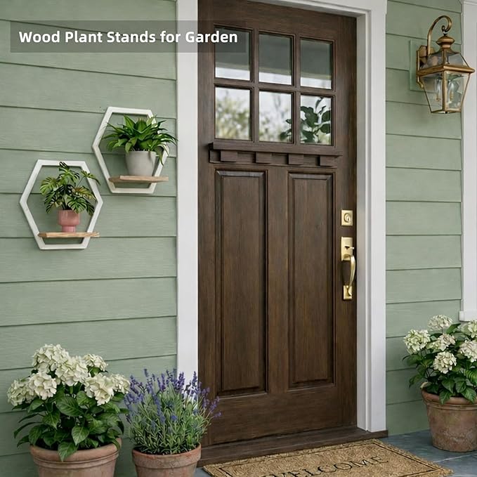 3 Pack Solid Wood & Heavy Duty Metal Wall Plant Stands,9 inch Natural Wood Shelf, Boho Arch Hanging Planter for Indoor 25 LB Load for Plants White