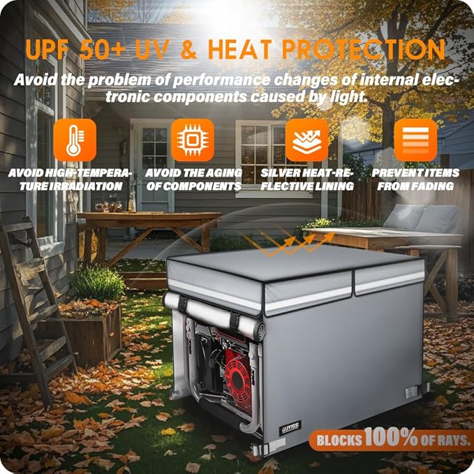 Generator Cover, 28 "L x 20" W x 20 "H Generator Covers while Running, 900D+210D 100% Waterproof And Tear-resistant Oxford Cloth. Fits Most 3000-4500 Frame Type Generators,Gray.