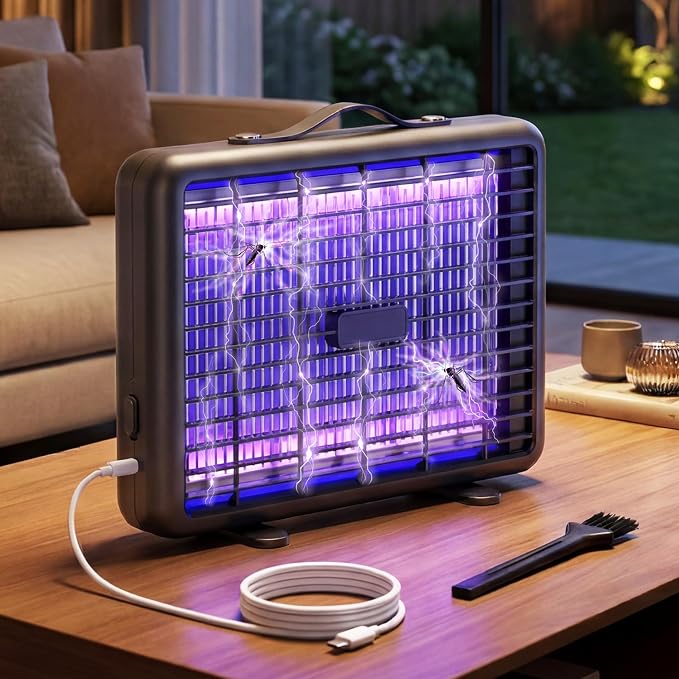 Electric Bug Zapper Indoor Outdoor, 100,000-Hour LED Mosquito Zapper with 3500V Powerful Grid, Lightweight Fly Zapper for Home, Patio, Garage