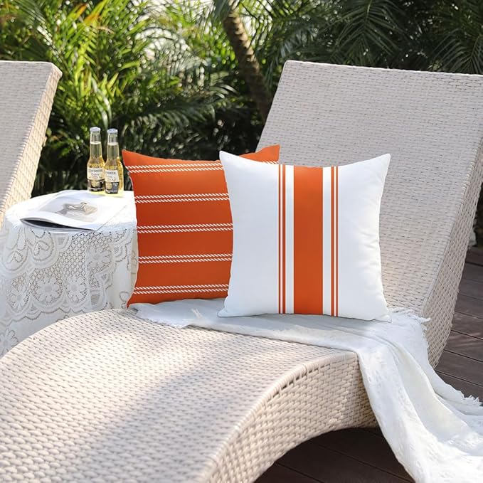 DFXSZ Outdoor Pillow Covers 18x18 Inch Set of 4 Waterproof Modern Geometry Throw Pillows Outdoor Summer Waterproof Decor for Patio Funiture Garden Polyester Cushion Covers 013E