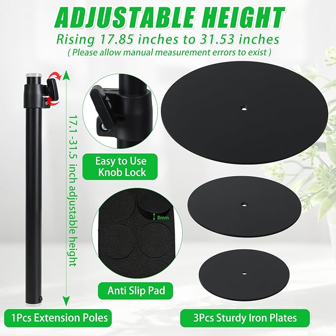 Adjustable Plant Risers for Inside Pots, 17-31" Rise Metal Planter Insert Filler for Large Pots, Plant Lift Pot Risers for Indoor Outdoor Tall Taper Planter Container (6" 8" 10" Base Top, Set of 1)