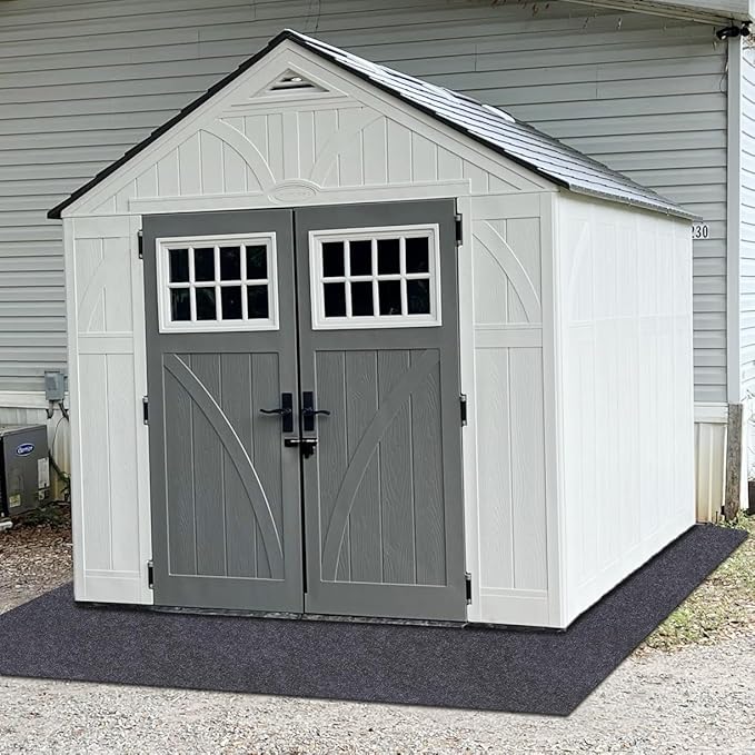 Outdoor Storage Shed Mat，Anti-Slip Patio Furniture Floor Mat，Waterproof Carport Mat，Backing prevents liquid penetration，Soft Material, Non-slip Backing,Washable，Excluding storage shed(48" x 72")