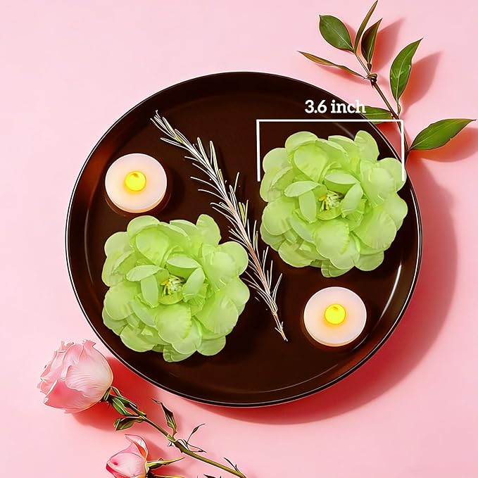 24 Pack Flameless Floating Candles and Floating Artificial FlowerLed Battery Operated Waterproof Tea Lights for Cylinder Vases Centerpieces at Wedding, Party, Pool Decor