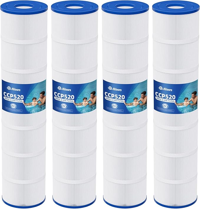CCP520 Pool Filter Cartridges 4 Pack, Compatible with Pentair Clean & Clear Plus 520, Replace Pleatco PCC130, Pentair R173578, 520 sq.ft, Heavy Duty 5 oz+ Trilobal Fabric