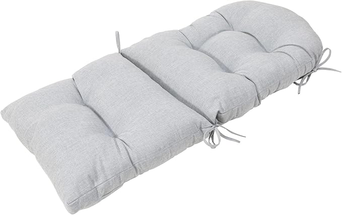 QILLOWAY Outdoor High Back Chair Cushion for Adirondack, All Weather Rocking Chair Cushions Thick Padded Replacement for Patio Furniture Set of 4,Gray,White